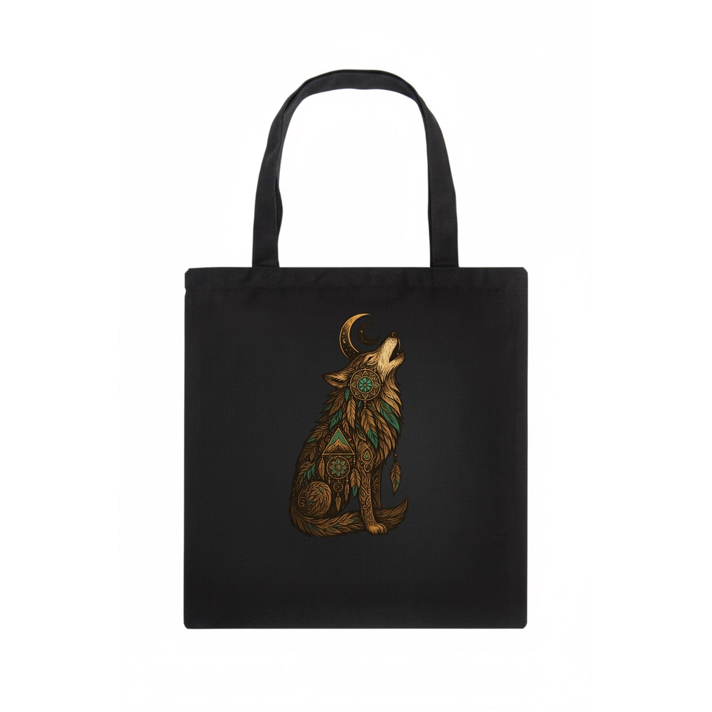 Celestial Moon Wolf  - Tote Bag - dark