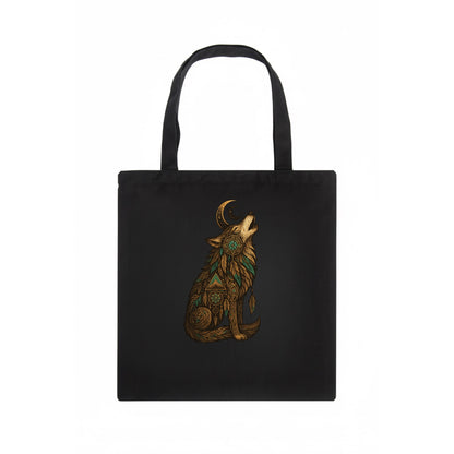 Celestial Moon Wolf  - Tote Bag - dark