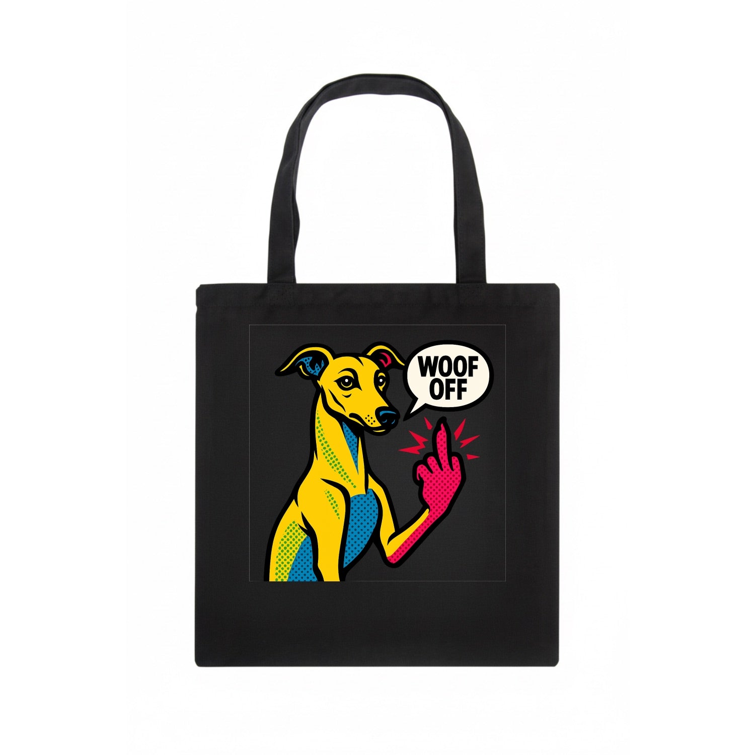 Whippet sleek athletic greyhound-like, elegant long paw giving sass - Tote Bag - dark