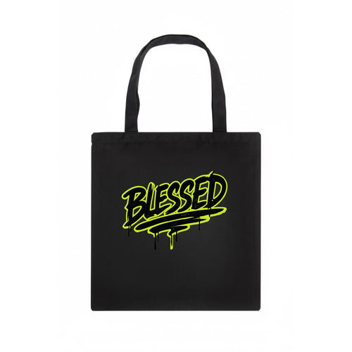 Bold typography design - BLESSED - recognizing good fortune, abundance - Tote Bag