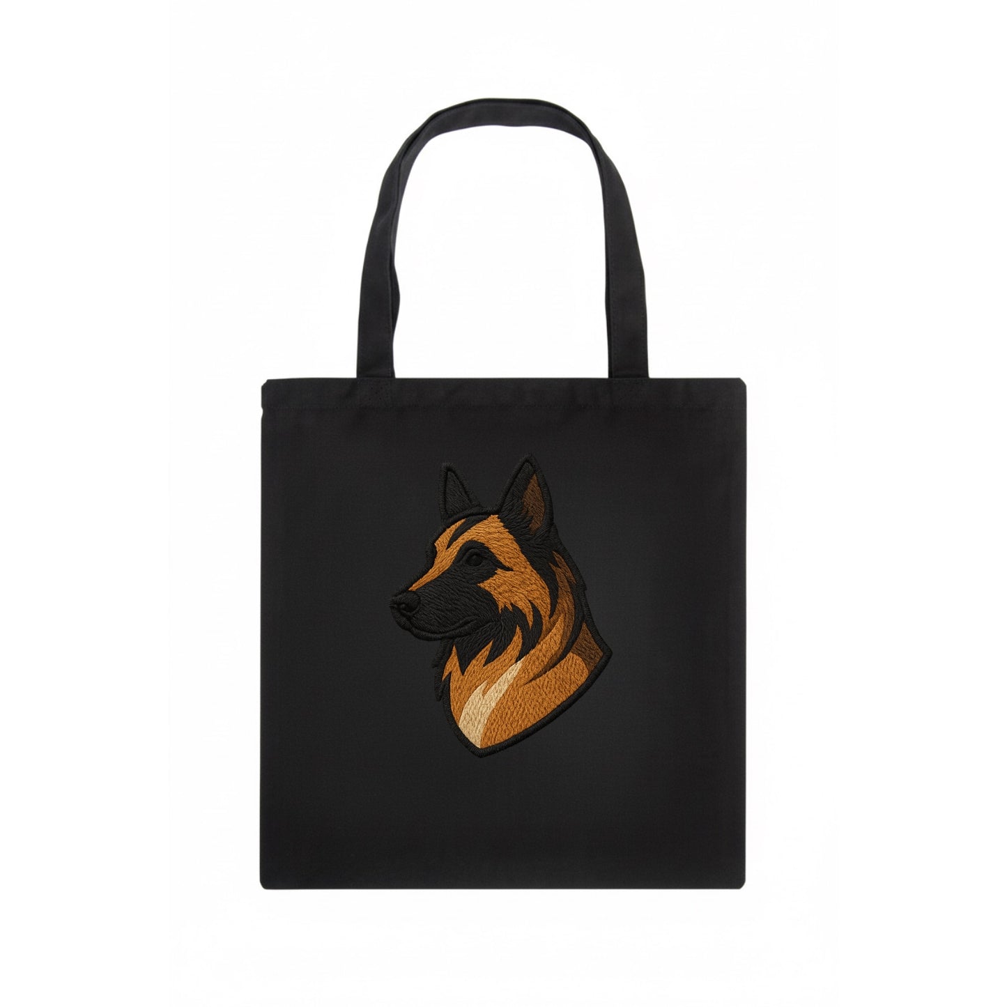 Belgian Tervuren - Fawn with black overlay embroidered design - Tote Bag - dark