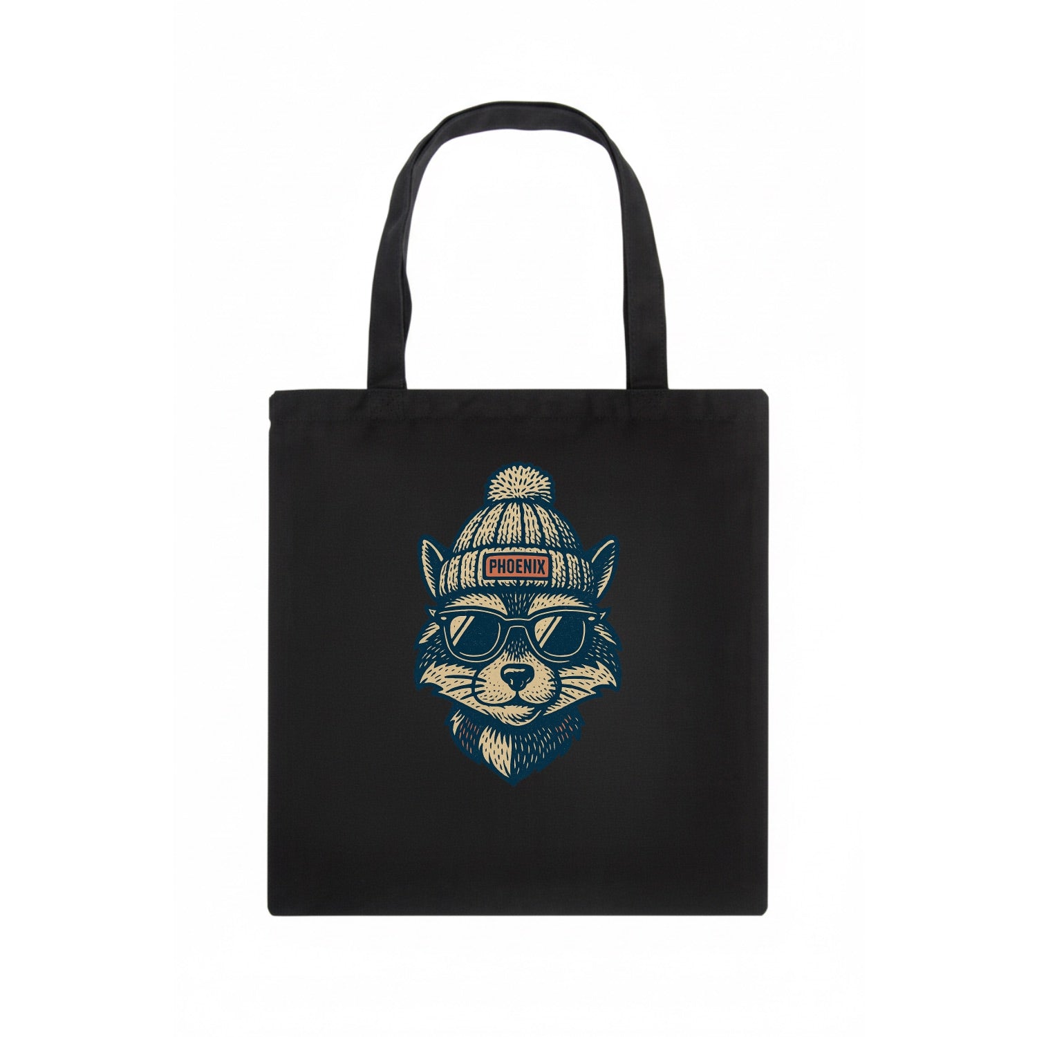 Arizona Ringtail wearing Phoenix beanie with pom pom and wayfarer sunglasses - Tote Bag - dark