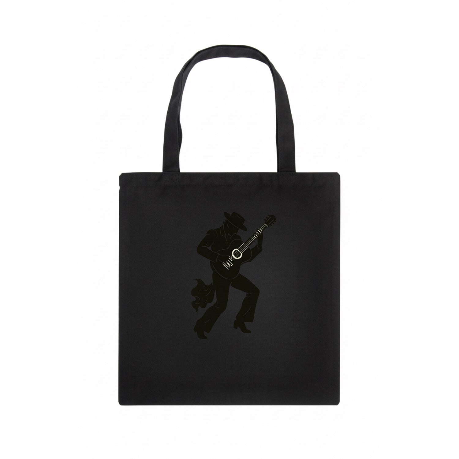 Flamenco guitarist dramatic pose - Tote Bag - dark