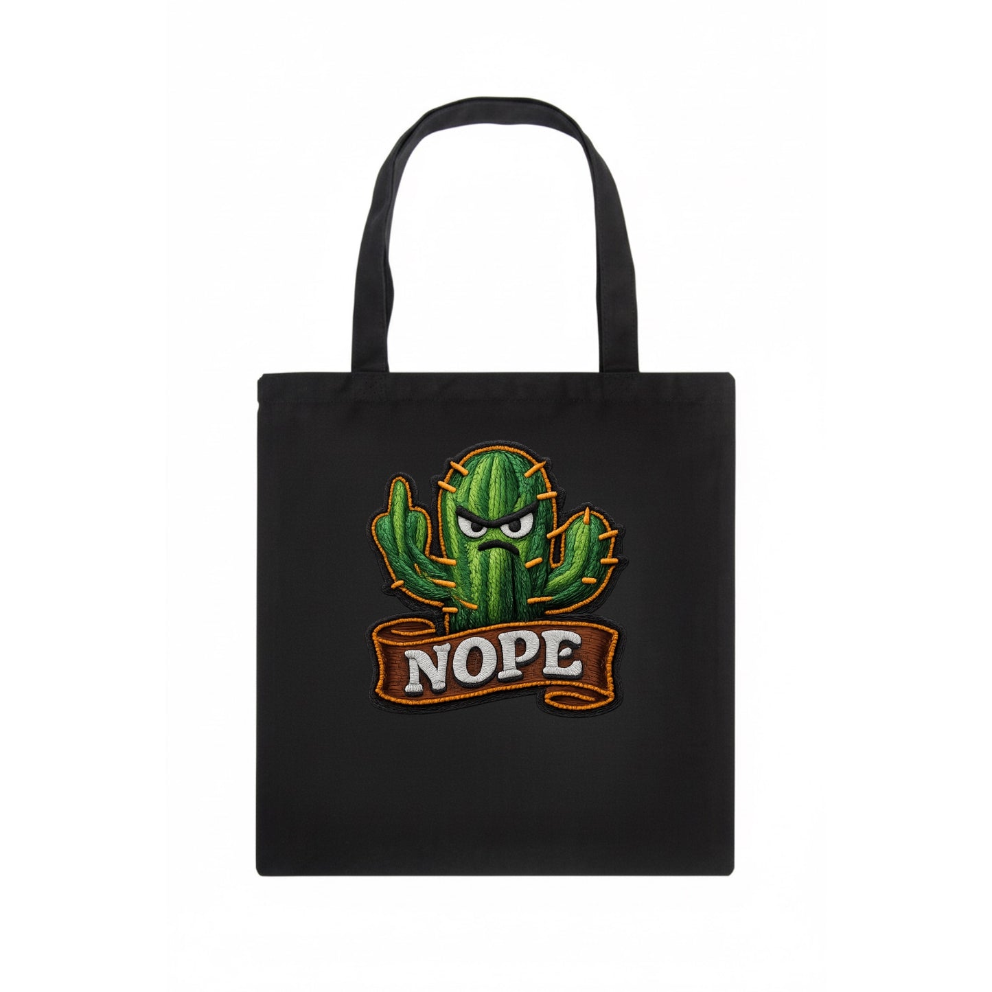 NOPE CACTUS - cactus with attitude in green , prickly personality - Tote Bag - dark