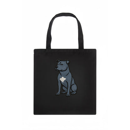 American Staffordshire Terrier - Blue embroidered design - Tote Bag - dark