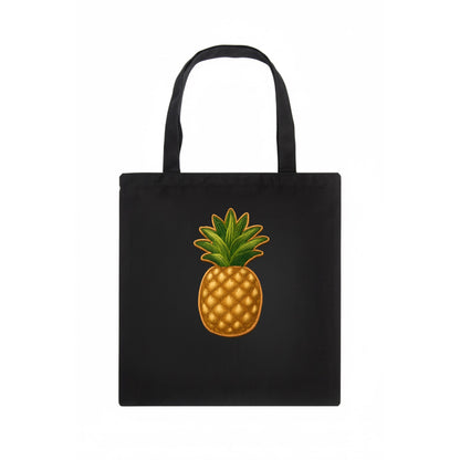 PINEAPPLE CROWN - tropical fruit in yellow and green , hospitality - Tote Bag - dark
