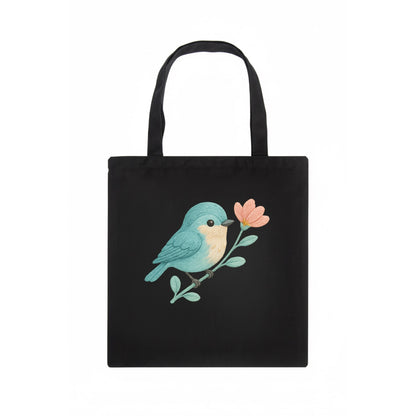 Aqua Chickadee - Tote Bag - dark