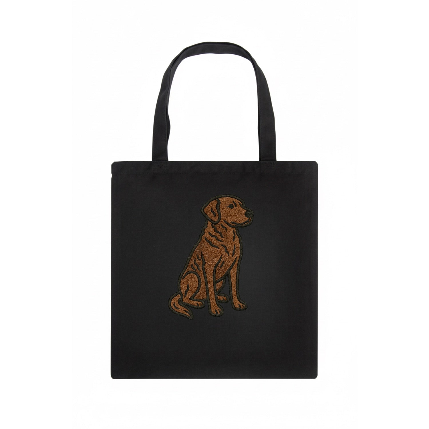 Chesapeake Bay Retriever - Brown wavy coat embroidered sitting pose - Tote Bag - dark