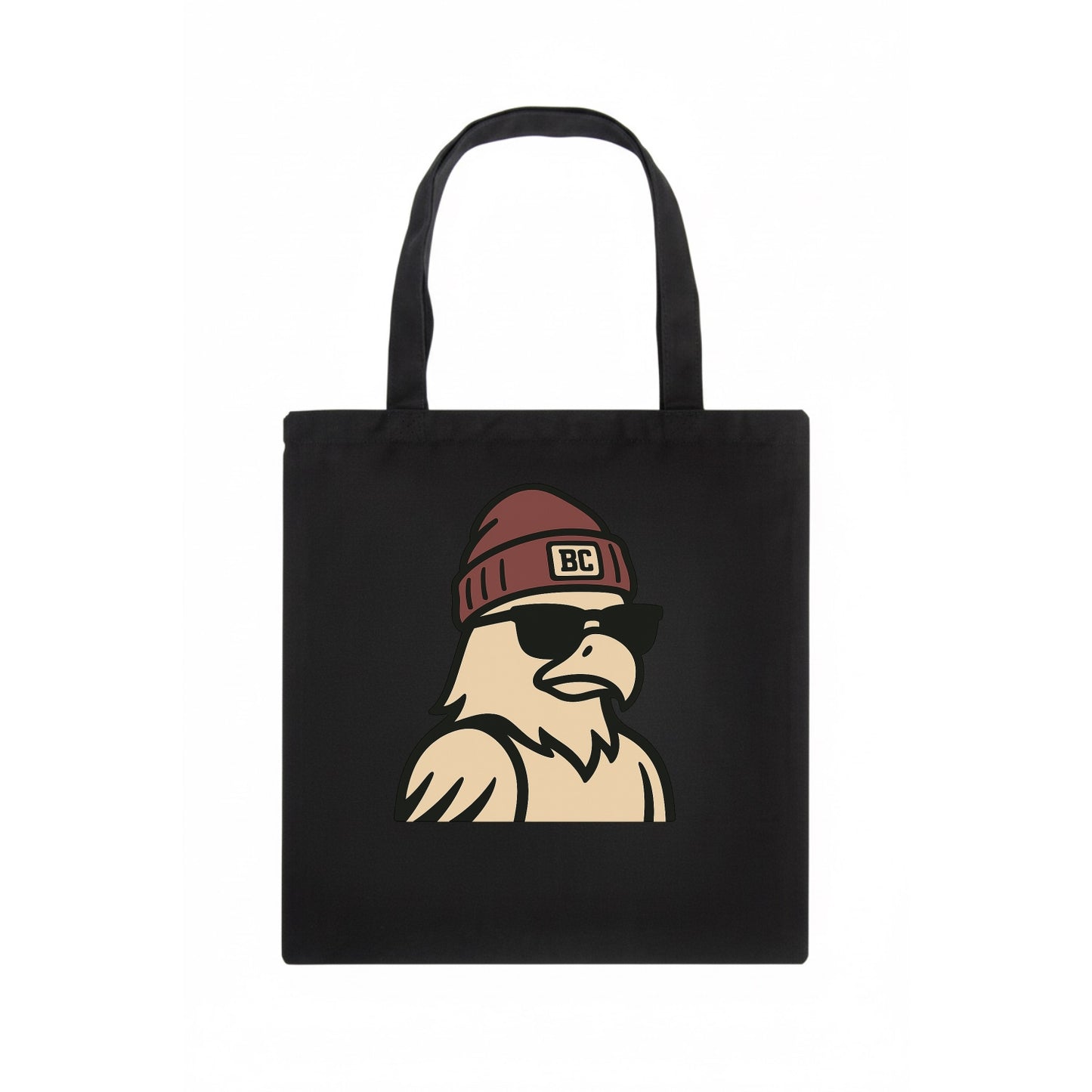 Chestnut Hill Eagle wearing Boston College beanie with BC patch - Tote Bag - dark