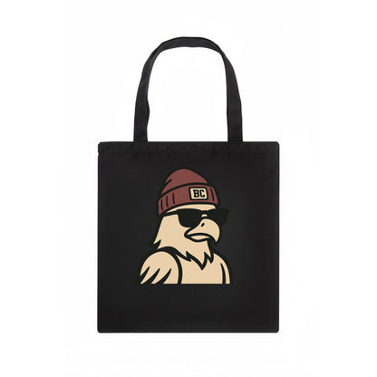 Chestnut Hill Eagle wearing Boston College beanie with BC patch - Tote Bag - dark