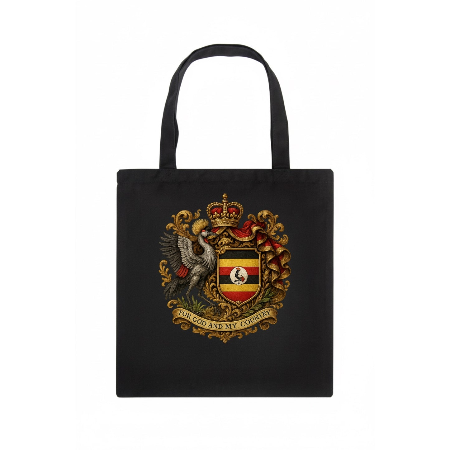 Uganda Crested Crane Emblem  - Tote Bag - dark
