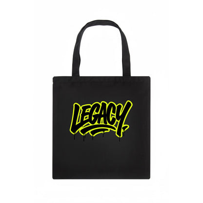 Bold typography design - "LEGACY" - what you leave behind, lasting impact - Tote Bag - dark