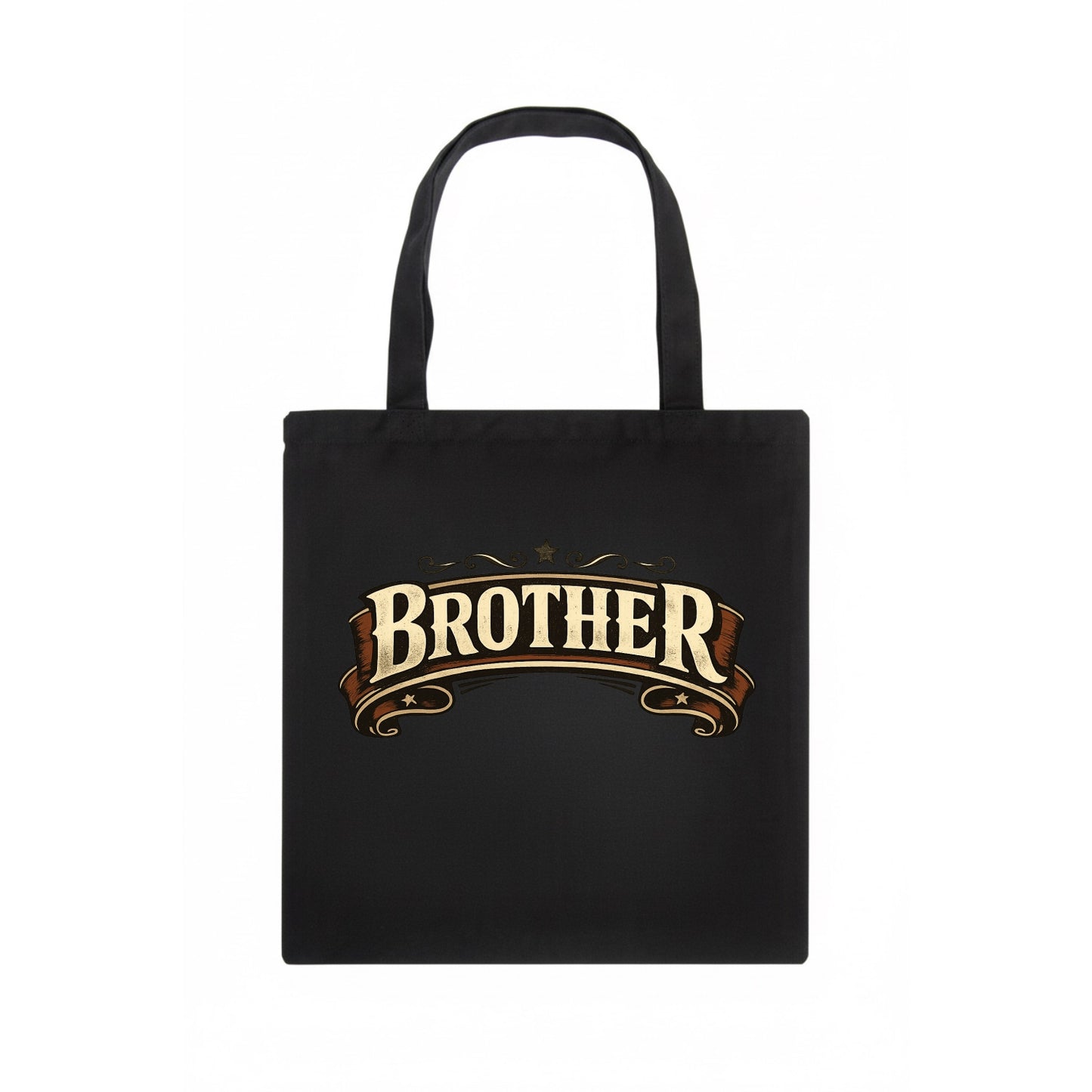 Bold typography design - "BROTHER" - male bond, brotherhood - Tote Bag - dark