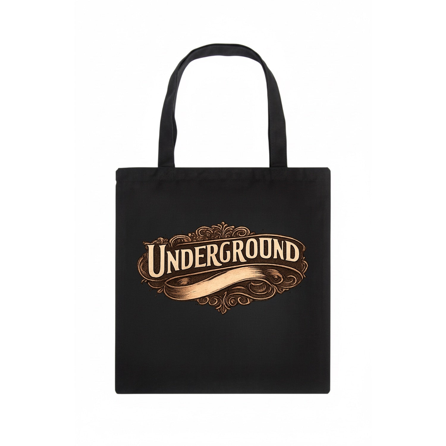 Bold typography design - "UNDERGROUND" - hidden scene, alternative - Tote Bag - dark