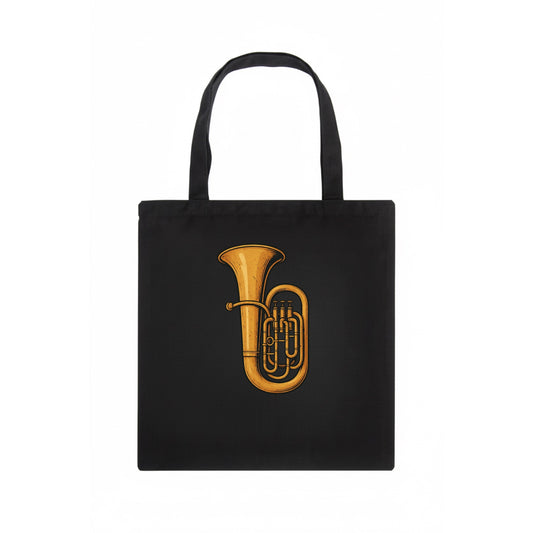Tuba with large brass bell - Tote Bag - dark