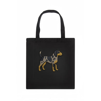 Bluetick Coonhound - Trendy spotted hound logo with prominent black border - Tote Bag - dark