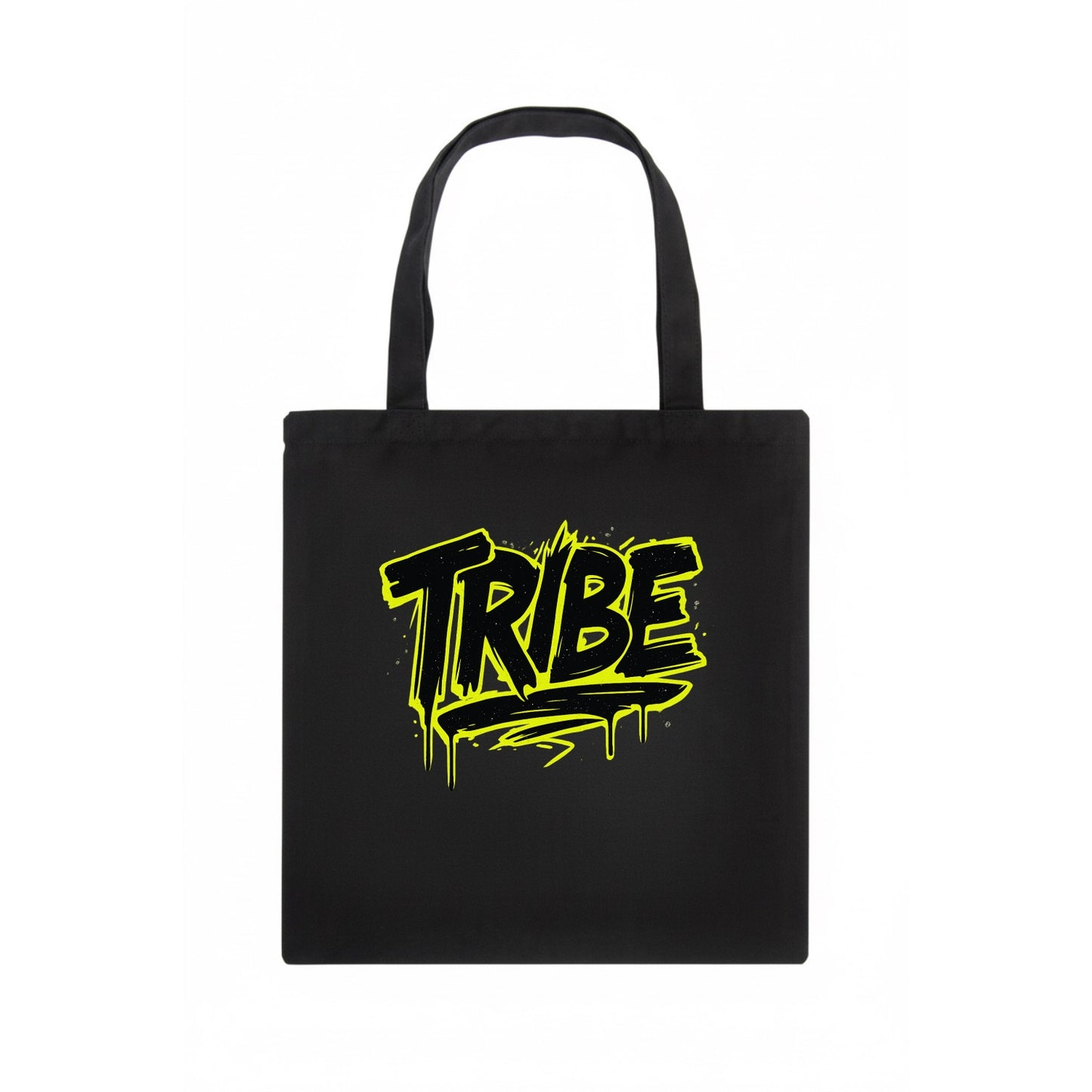 Bold typography design - "TRIBE" - your community, your group - Tote Bag - dark