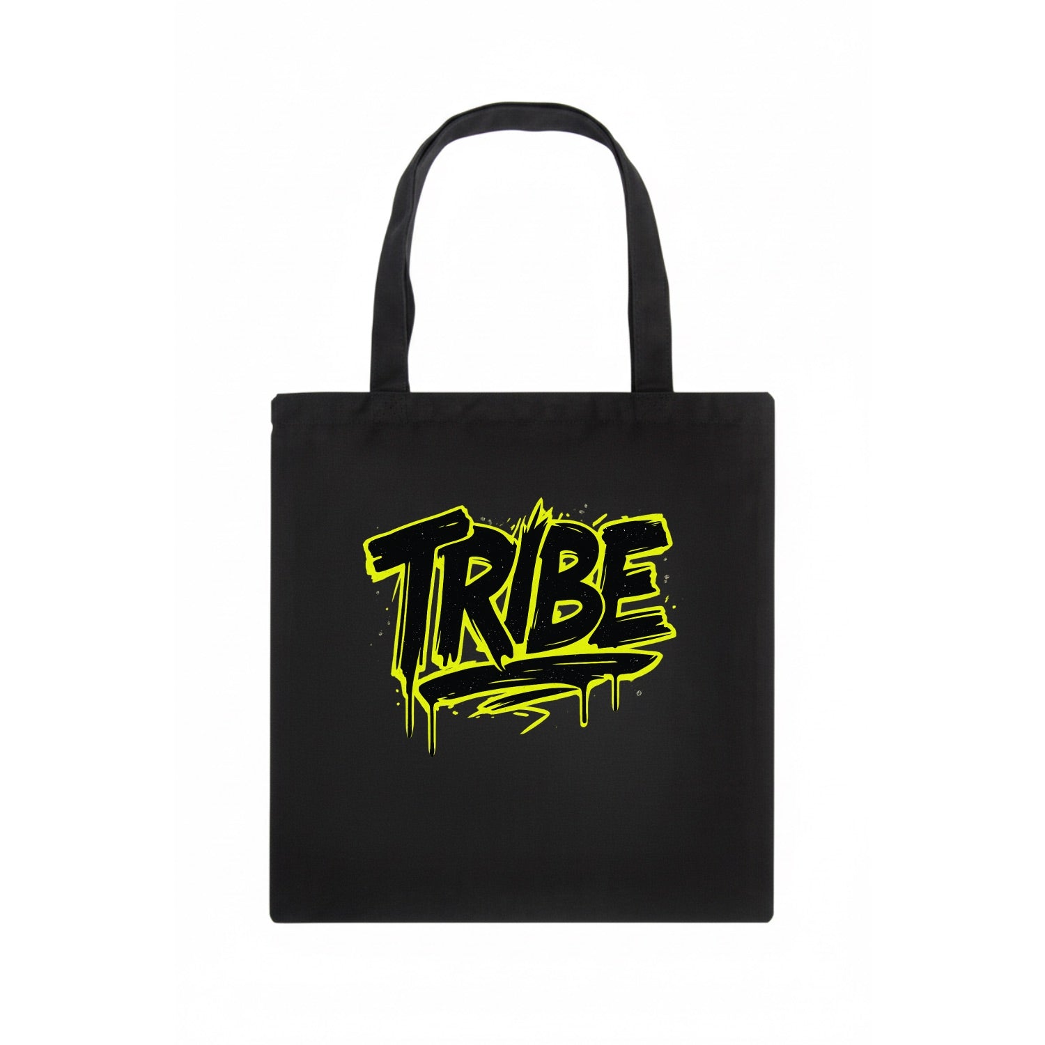 Bold typography design - "TRIBE" - your community, your group - Tote Bag - dark