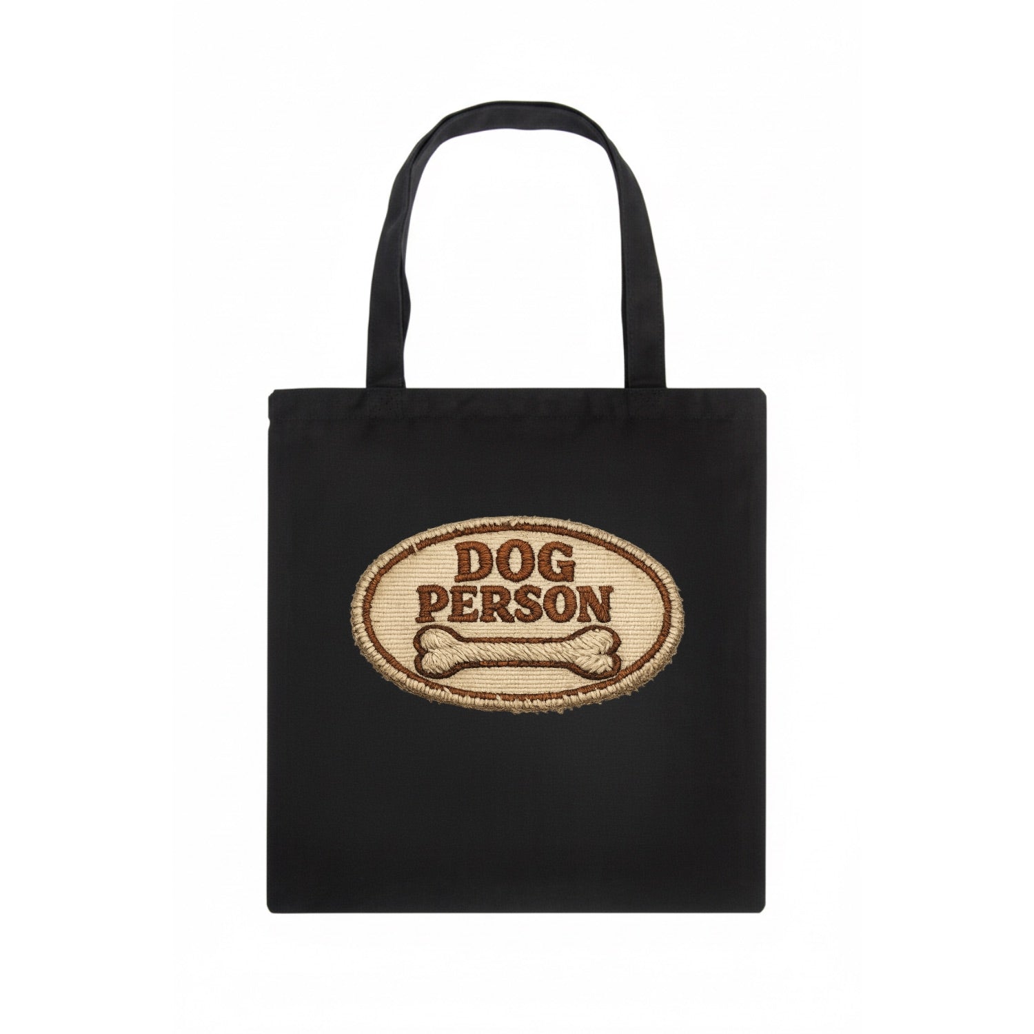 DOG PERSON - simple text with bone in brown , team dog - Tote Bag - dark