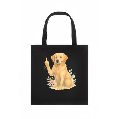 Labrador Retriever yellow sitting pretty, friendly face, strong paw up with sass - Tote Bag - dark