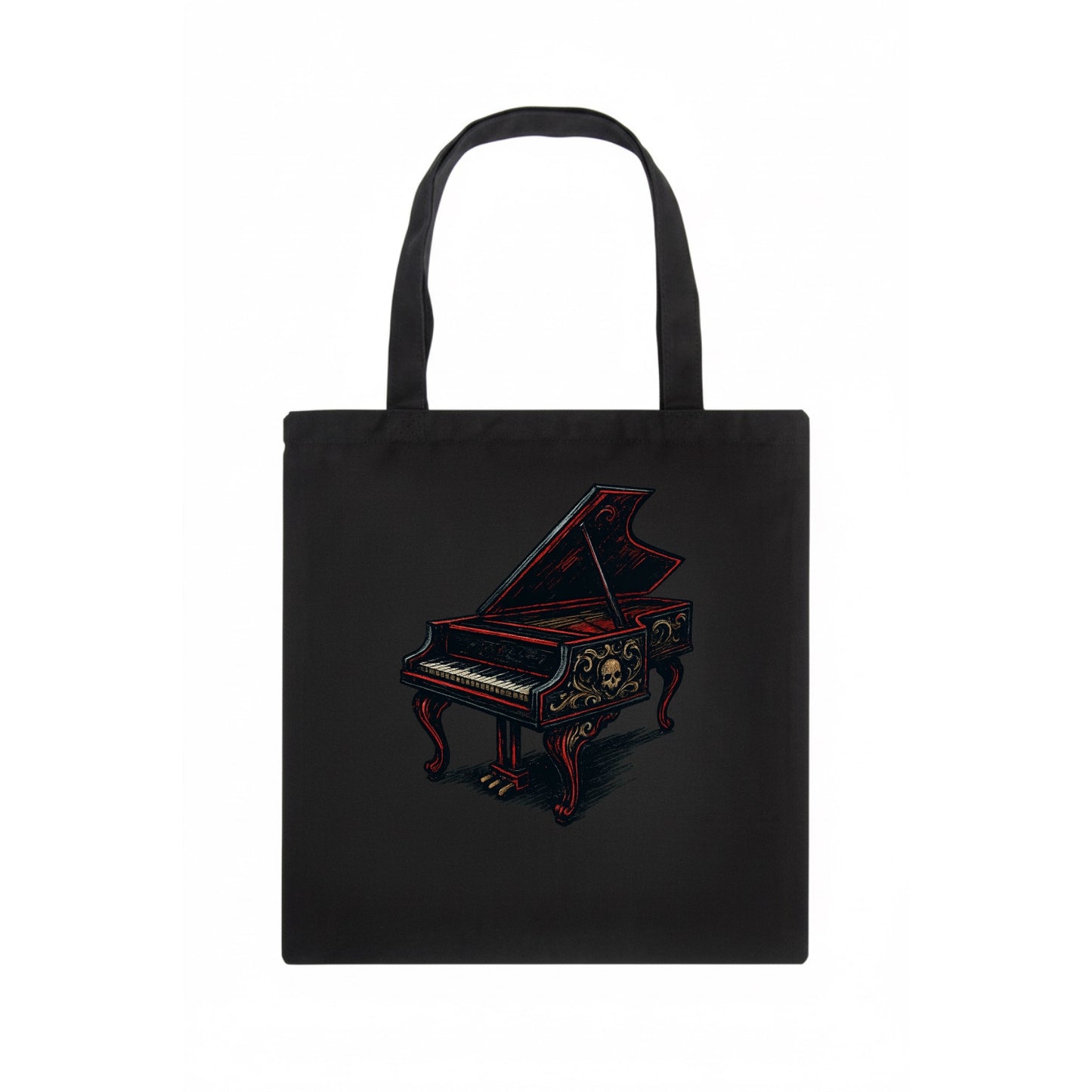 Harpsichord with baroque decorative styling - Tote Bag - dark