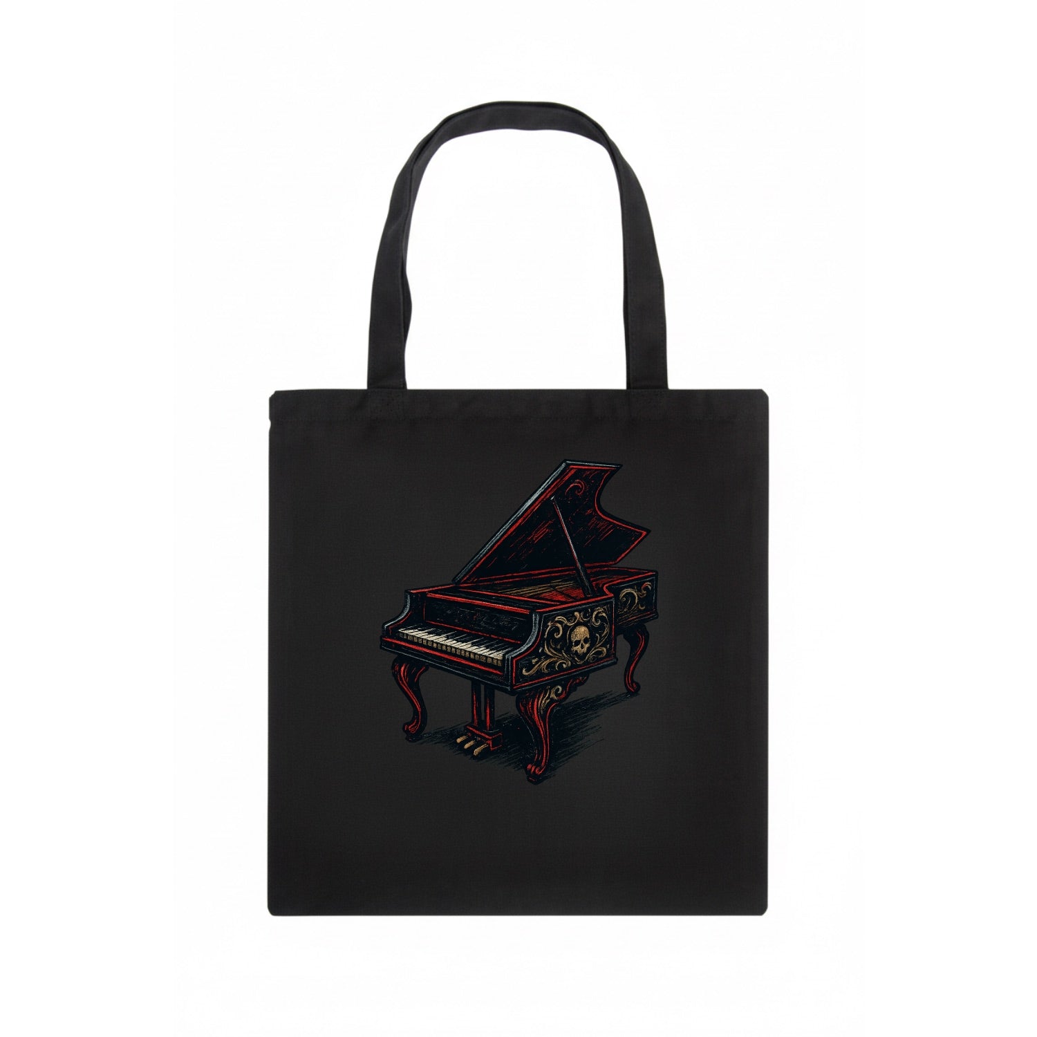 Harpsichord with baroque decorative styling - Tote Bag - dark