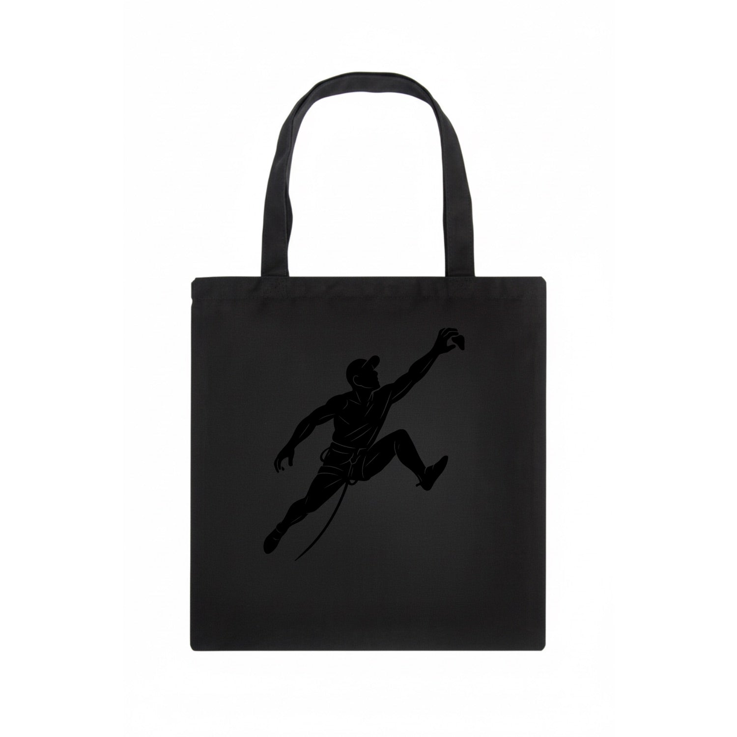 Rock wall climber reaching hold - Tote Bag - dark