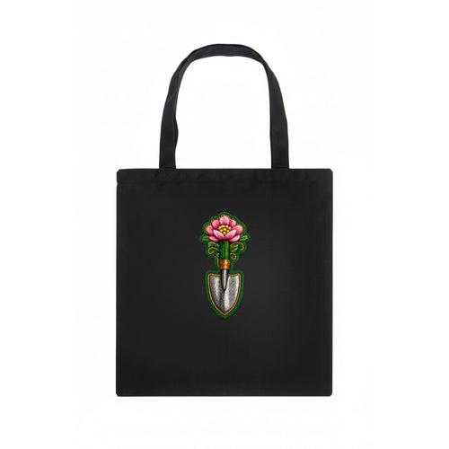 GARDENING TROWEL FLOWER - garden tool with blooming flower in - Tote Bag
