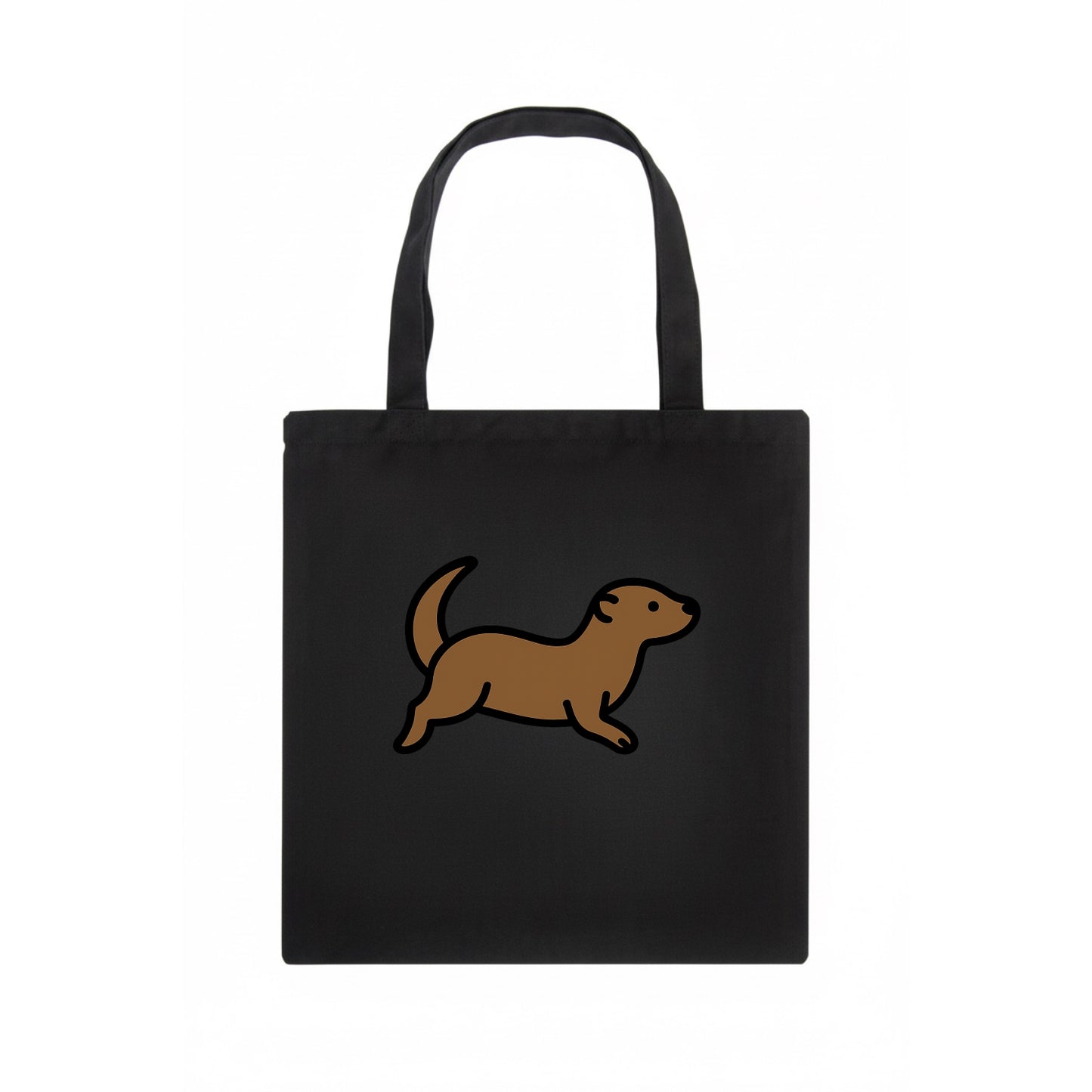 Otter - Brown sleek swimming pose flat side profile - Tote Bag - dark