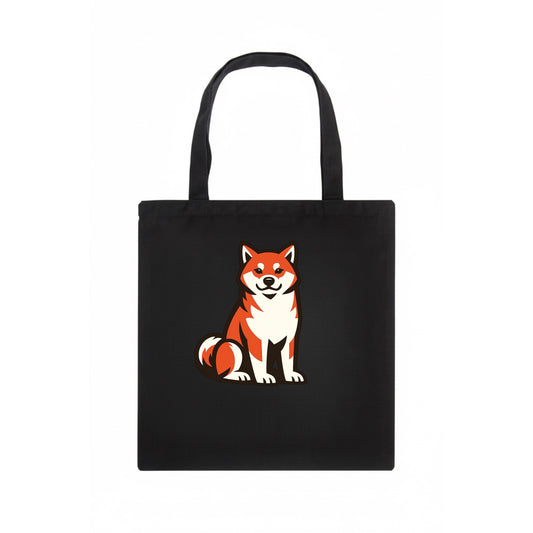 Sitting Shiba Inu Emblem - Tote Bag - dark