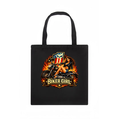 Vintage Biker Pin Up - Tote Bag - dark