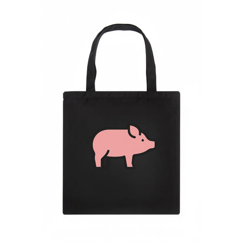 Pig - Pink farm pig flat side profile - Tote Bag