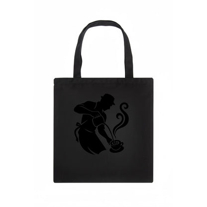 Barista creating latte art - Tote Bag - dark
