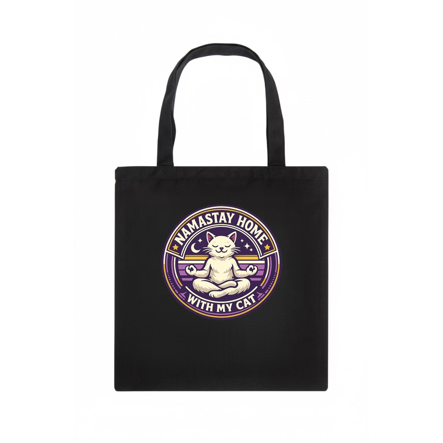 Zen Feline Retreat - Tote Bag - dark