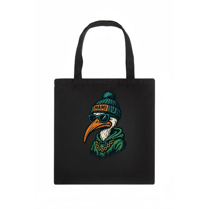 Coral Gables Ibis wearing Miami beanie with U patch - Tote Bag - dark