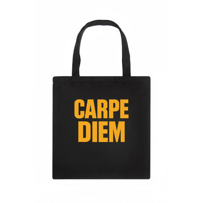 Bold typography design - "CARPE DIEM" - seize the day - Tote Bag - dark