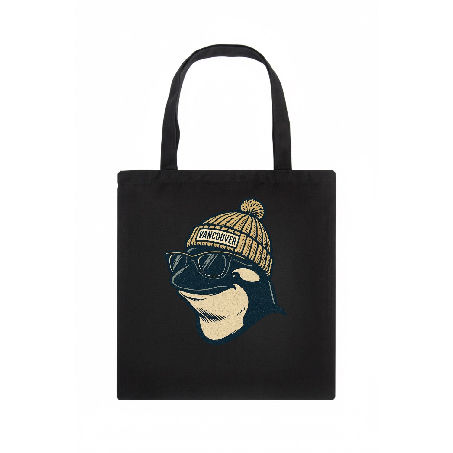 Vancouver Orca wearing Vancouver beanie - Tote Bag - dark