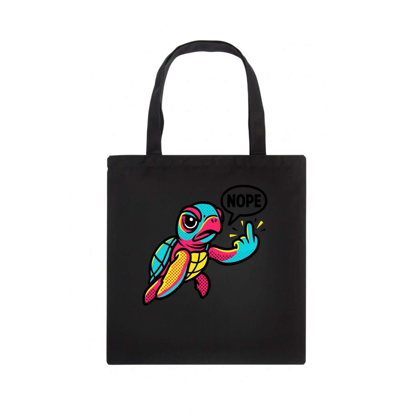 baby sea turtle swimming gracefully, one flipper extended sassily - Tote Bag - dark