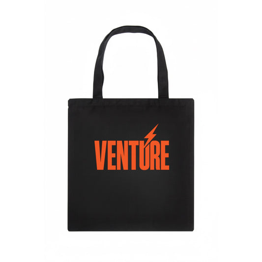 Bold typography design - "VENTURE" - taking risks, bold exploration - Tote Bag - dark