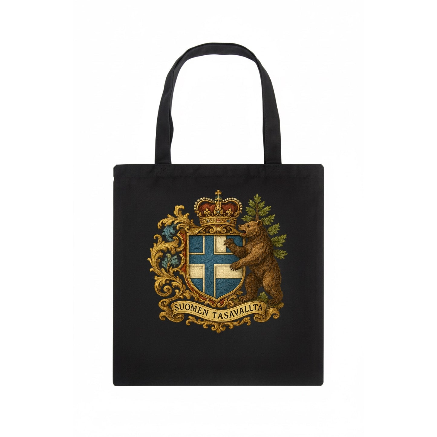 Finland Brown Bear Emblem  - Tote Bag - dark