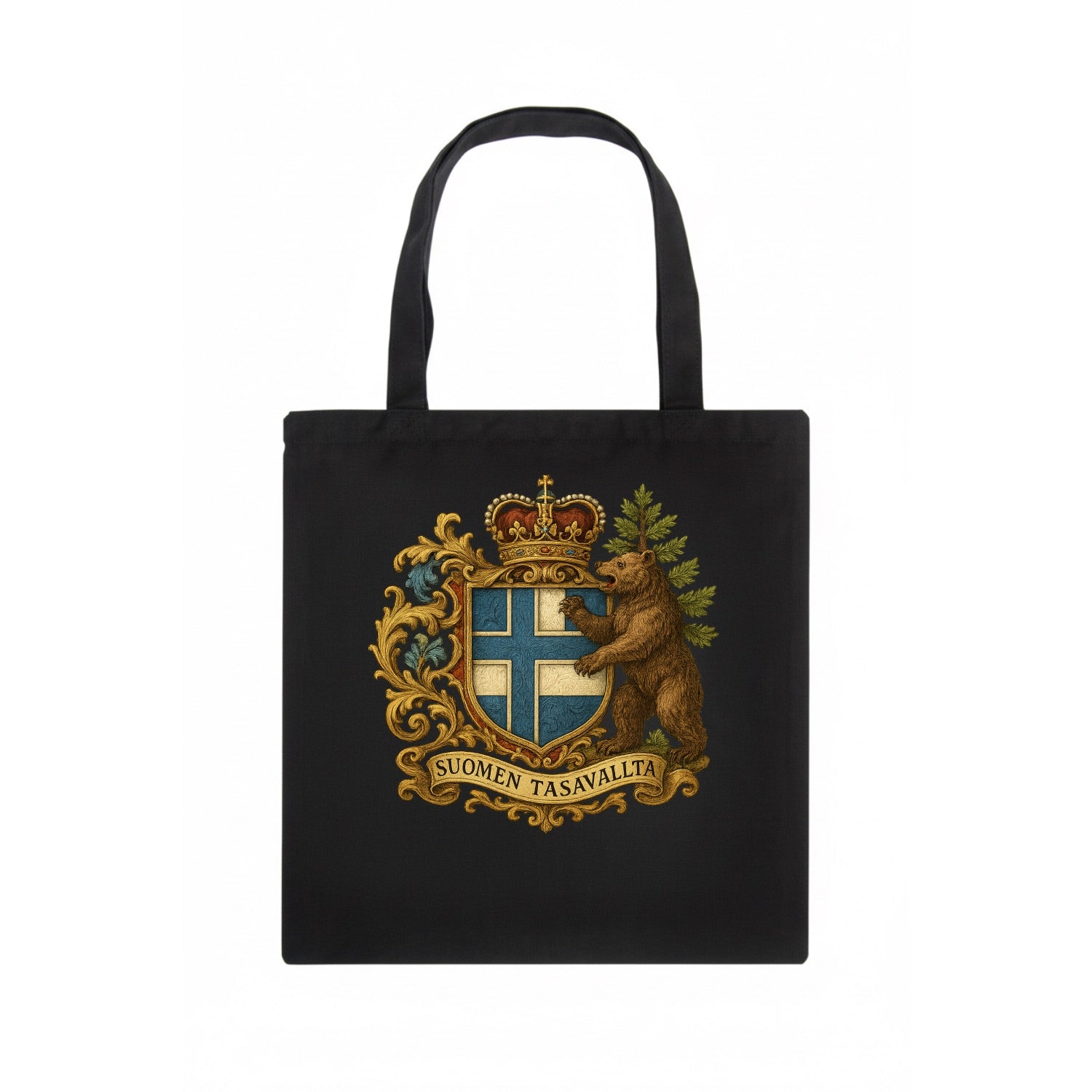 Finland Brown Bear Emblem  - Tote Bag - dark