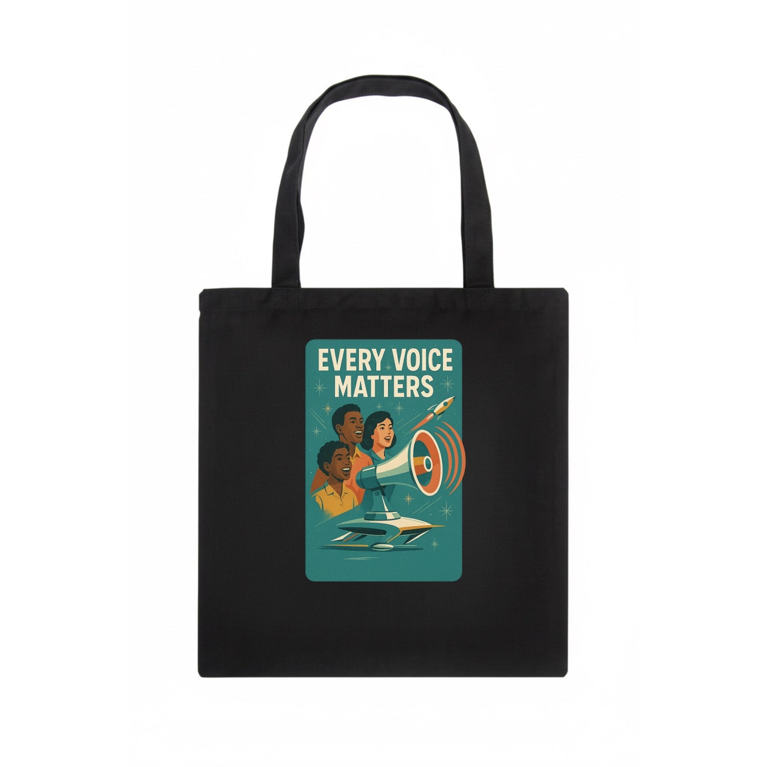 Diverse voices being heard and amplified - "Every Voice Matters" - inclusive society - Tote Bag - dark