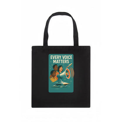 Diverse voices being heard and amplified - "Every Voice Matters" - inclusive society - Tote Bag - dark