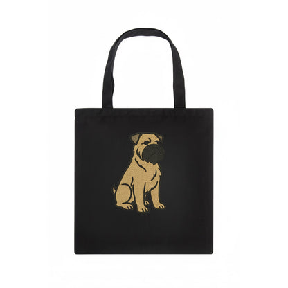 Bouvier des Flandres - Fawn rough coat embroidered design - Tote Bag - dark