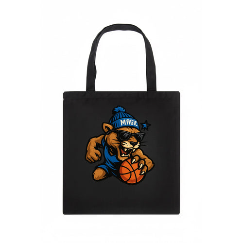 Florida Panther wearing Magic beanie with star wand patch and wayfarer sunglasses - Tote Bag