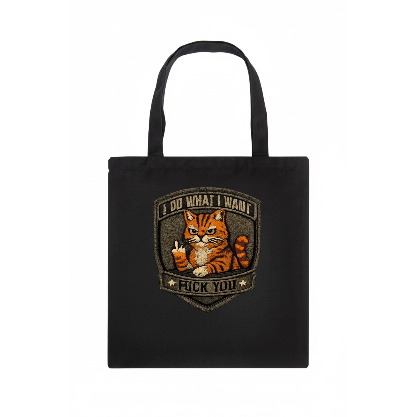 I DO WHAT I WANT CAT - sassy cat in orange , feline attitude - Tote Bag - dark