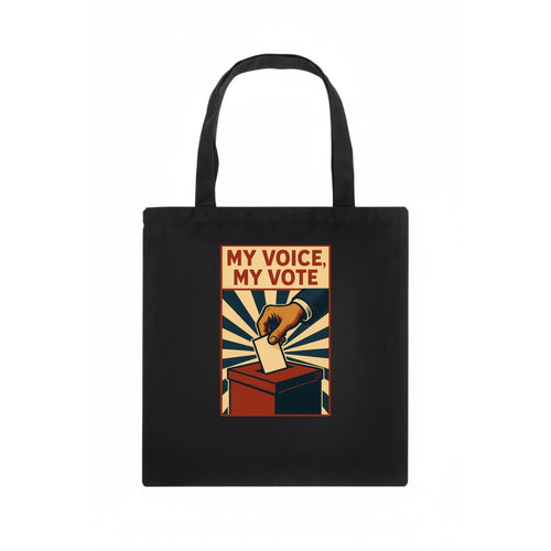 Hand dropping ballot into box with determination - My Voice, My Vote - individual power - Tote Bag