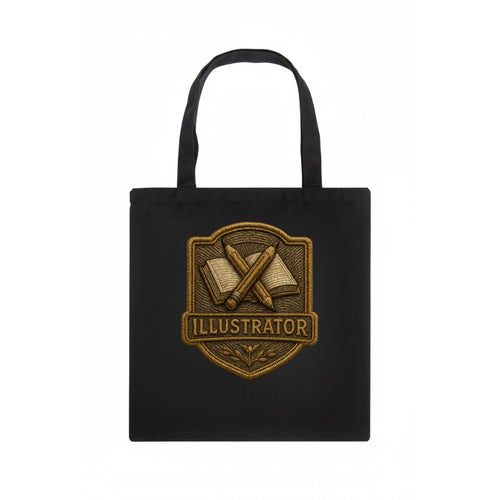 Pencils and sketchbook - illustrator badge - Tote Bag
