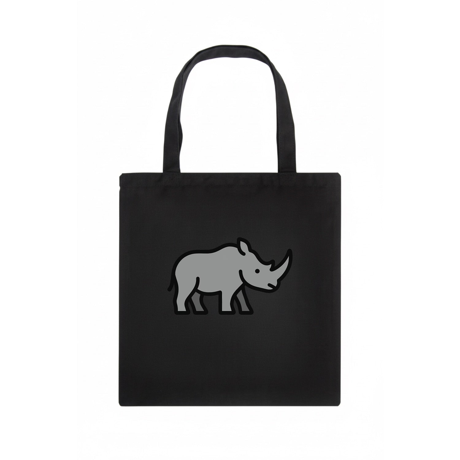Rhinoceros - Gray with horn flat side profile - Tote Bag - dark