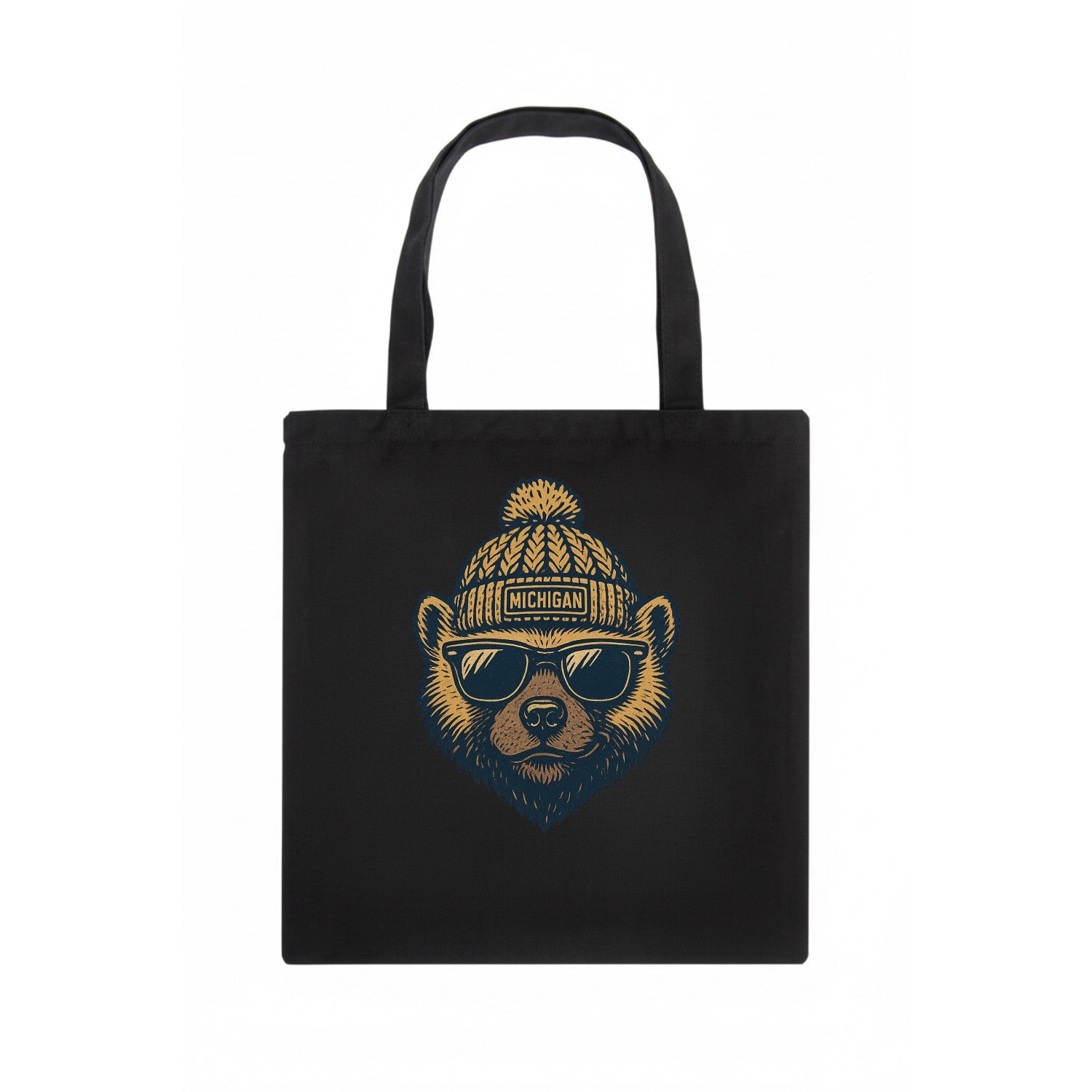 Ann Arbor Wolverine wearing Michigan bea - Tote Bag - dark